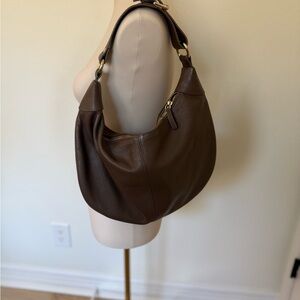 Quince Brown 💯 grained Italian Leather Hobo Bag